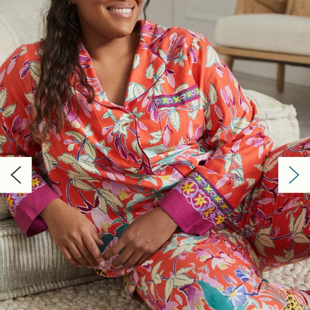 Anthropologie Set Lil Sire Cheetah Dreams Flannel Top & Pants